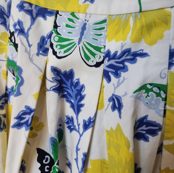 RSVP By Talbots Off-White Floral Pleated Midi Skirt size 4 - Picture 2 of 8